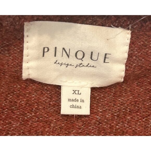 Pinque Women's Gina Crew Neck Striped Sweater Gray Orange Block Size XL NWT - Picture 8 of 9